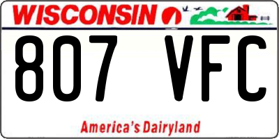 WI license plate 807VFC
