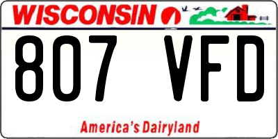 WI license plate 807VFD