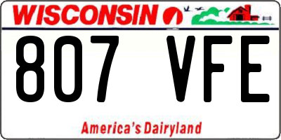 WI license plate 807VFE