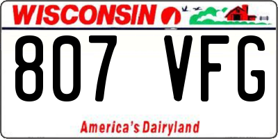 WI license plate 807VFG