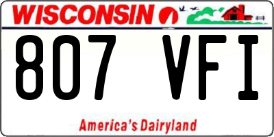 WI license plate 807VFI