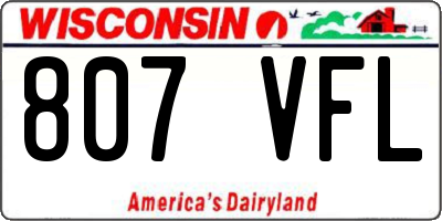WI license plate 807VFL