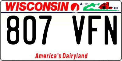 WI license plate 807VFN