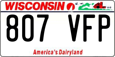 WI license plate 807VFP