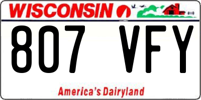 WI license plate 807VFY