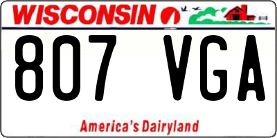 WI license plate 807VGA