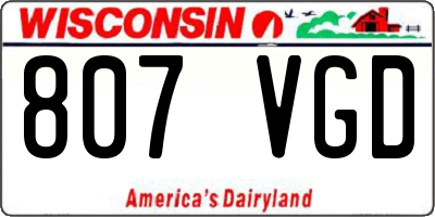 WI license plate 807VGD