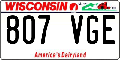 WI license plate 807VGE