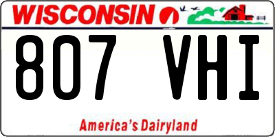 WI license plate 807VHI