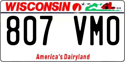 WI license plate 807VMO