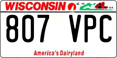 WI license plate 807VPC