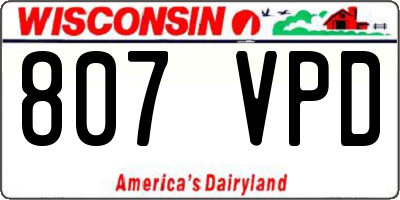 WI license plate 807VPD