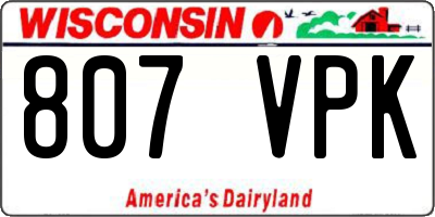 WI license plate 807VPK