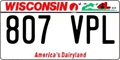WI license plate 807VPL