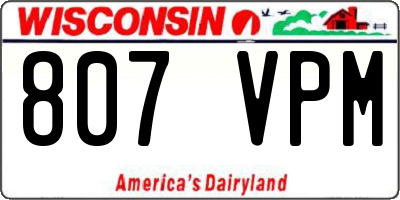 WI license plate 807VPM