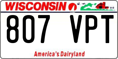 WI license plate 807VPT