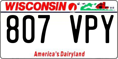 WI license plate 807VPY