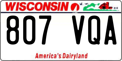 WI license plate 807VQA