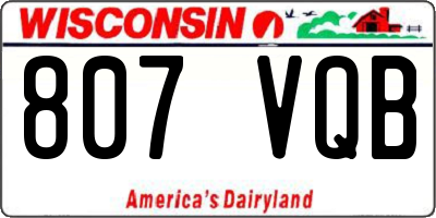 WI license plate 807VQB