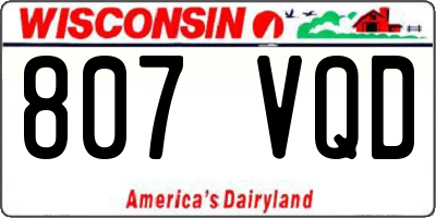 WI license plate 807VQD