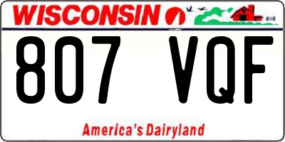 WI license plate 807VQF