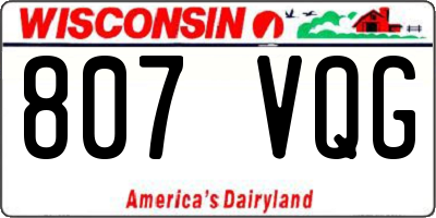 WI license plate 807VQG