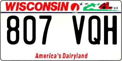 WI license plate 807VQH