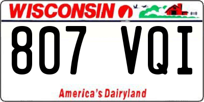 WI license plate 807VQI