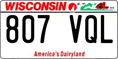 WI license plate 807VQL