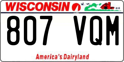 WI license plate 807VQM