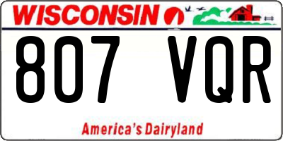 WI license plate 807VQR