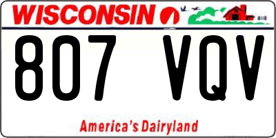 WI license plate 807VQV
