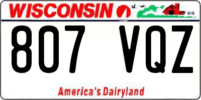 WI license plate 807VQZ