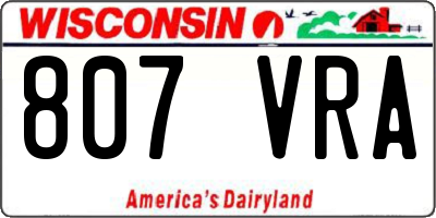WI license plate 807VRA
