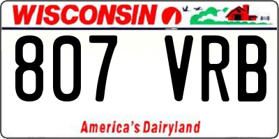 WI license plate 807VRB
