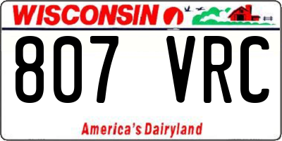 WI license plate 807VRC