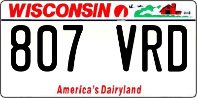 WI license plate 807VRD