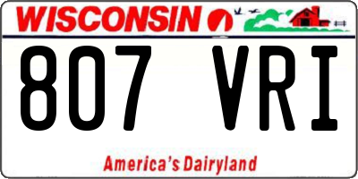 WI license plate 807VRI
