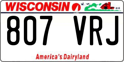 WI license plate 807VRJ