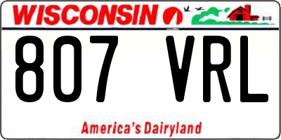 WI license plate 807VRL
