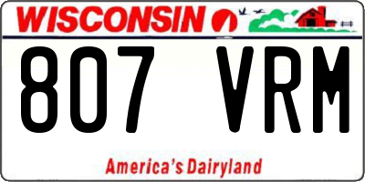 WI license plate 807VRM