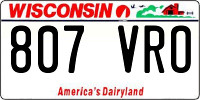 WI license plate 807VRO