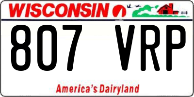 WI license plate 807VRP
