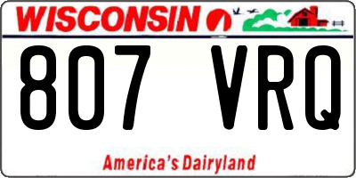 WI license plate 807VRQ