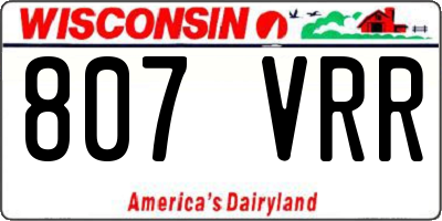 WI license plate 807VRR