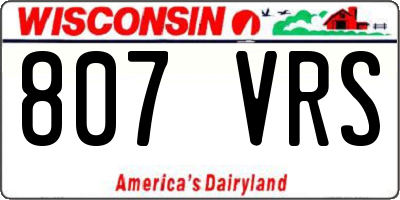 WI license plate 807VRS