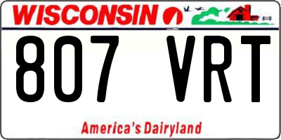 WI license plate 807VRT