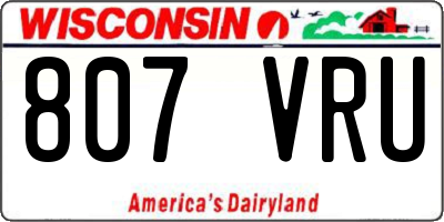 WI license plate 807VRU