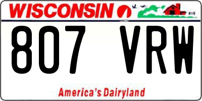 WI license plate 807VRW