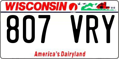WI license plate 807VRY
